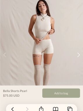 Bella Shorts in Pearl - Women's Athletic Shorts